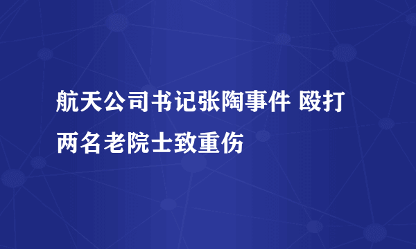 航天公司书记张陶事件 殴打两名老院士致重伤