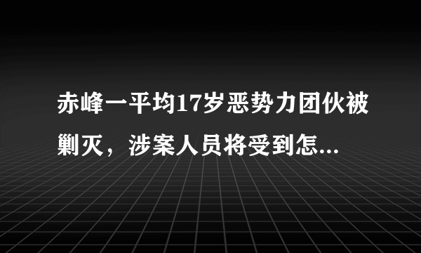 赤峰一平均17岁恶势力团伙被剿灭，涉案人员将受到怎样的惩罚？