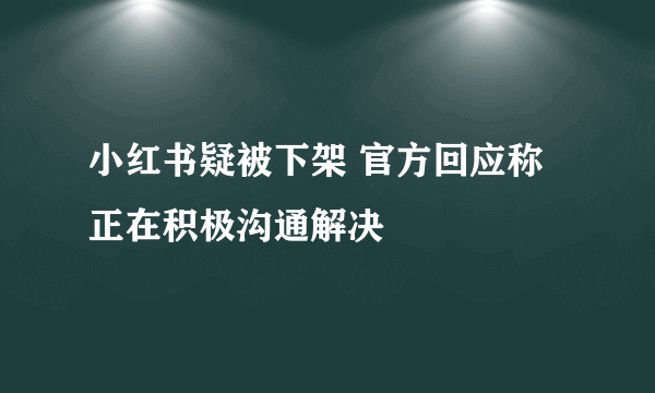 小红书疑被下架 官方回应称正在积极沟通解决