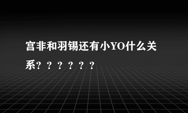 宫非和羽锡还有小YO什么关系？？？？？？