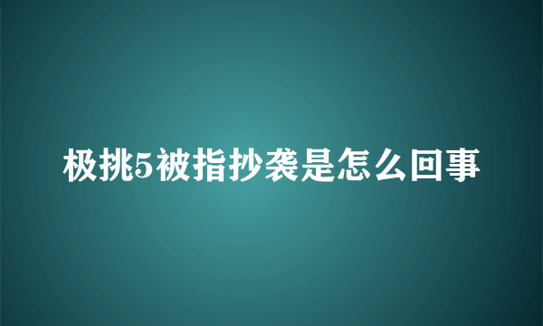 极挑5被指抄袭是怎么回事