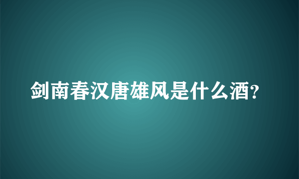 剑南春汉唐雄风是什么酒？