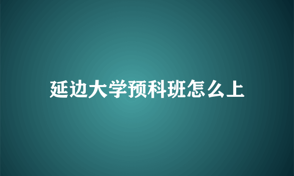 延边大学预科班怎么上