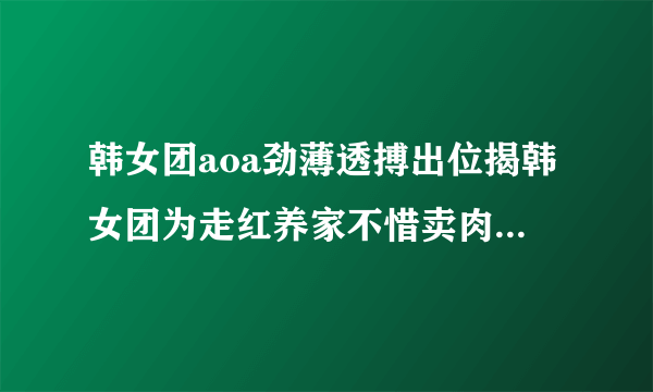 韩女团aoa劲薄透搏出位揭韩女团为走红养家不惜卖肉_韩女团aoa劲薄透_飞外网