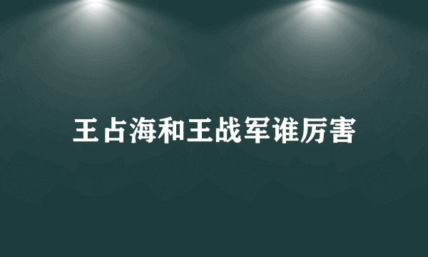 王占海和王战军谁厉害