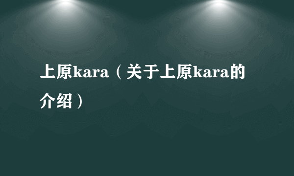 上原kara（关于上原kara的介绍）