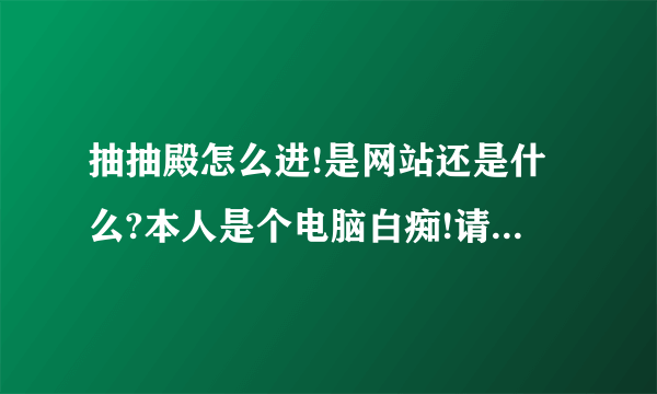 抽抽殿怎么进!是网站还是什么?本人是个电脑白痴!请各位大侠赐教!