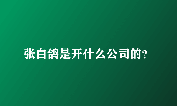 张白鸽是开什么公司的？