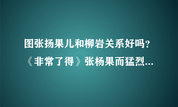 图张扬果儿和柳岩关系好吗？《非常了得》张杨果而猛烈回击_戏剧-飞外网