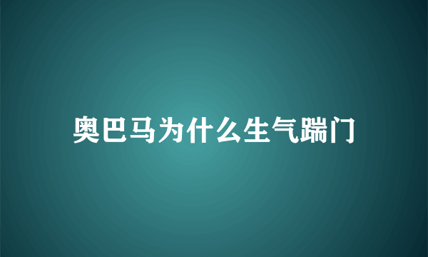 奥巴马为什么生气踹门