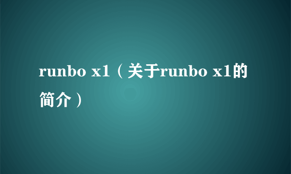 runbo x1（关于runbo x1的简介）