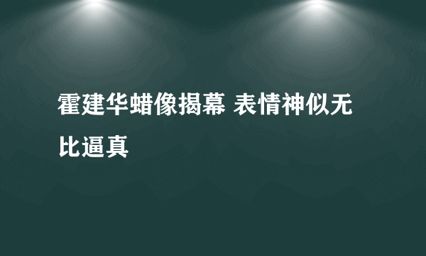 霍建华蜡像揭幕 表情神似无比逼真