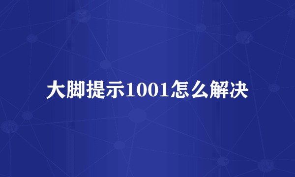 大脚提示1001怎么解决