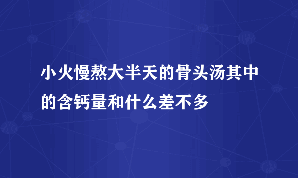 小火慢熬大半天的骨头汤其中的含钙量和什么差不多