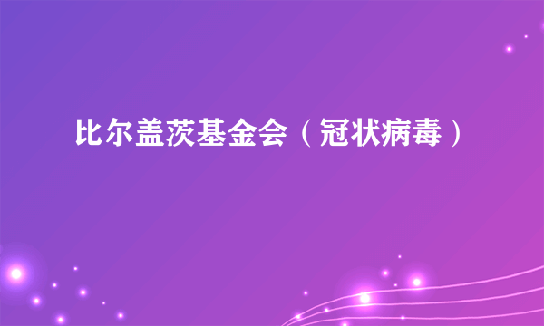 比尔盖茨基金会（冠状病毒）