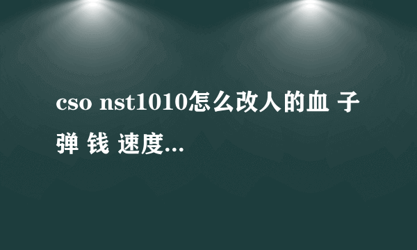 cso nst1010怎么改人的血 子弹 钱 速度？？？？