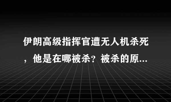 伊朗高级指挥官遭无人机杀死，他是在哪被杀？被杀的原因是什么？