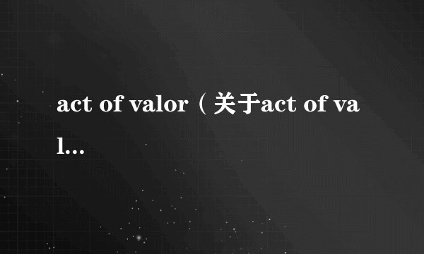 act of valor（关于act of valor的简介）