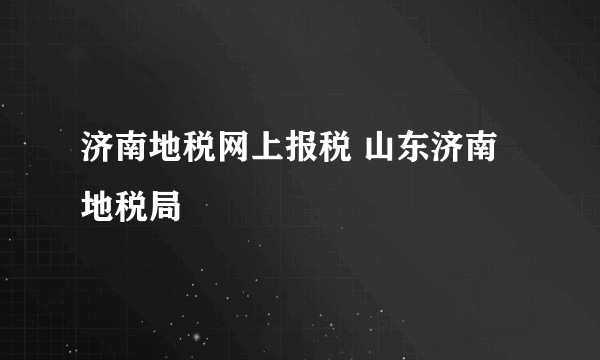 济南地税网上报税 山东济南地税局