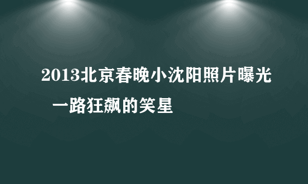 2013北京春晚小沈阳照片曝光  一路狂飙的笑星