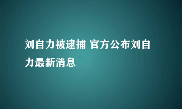 刘自力被逮捕 官方公布刘自力最新消息