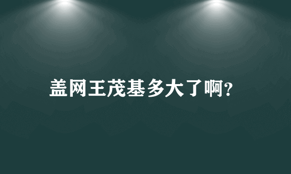 盖网王茂基多大了啊？