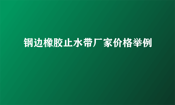 钢边橡胶止水带厂家价格举例