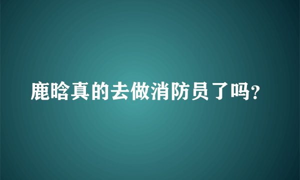 鹿晗真的去做消防员了吗？