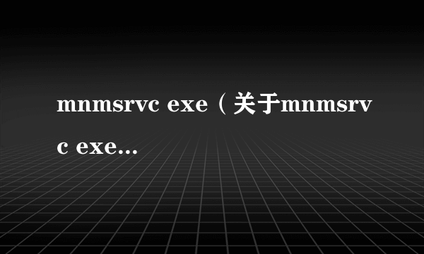 mnmsrvc exe（关于mnmsrvc exe的简介）