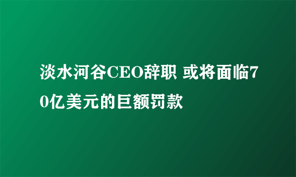 淡水河谷CEO辞职 或将面临70亿美元的巨额罚款