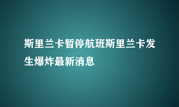 斯里兰卡暂停航班斯里兰卡发生爆炸最新消息