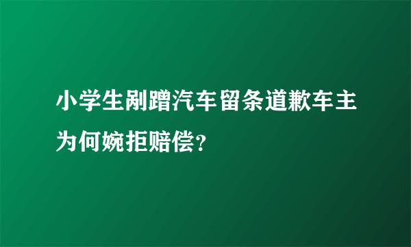 小学生剐蹭汽车留条道歉车主为何婉拒赔偿？