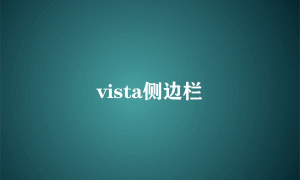 vista侧边栏