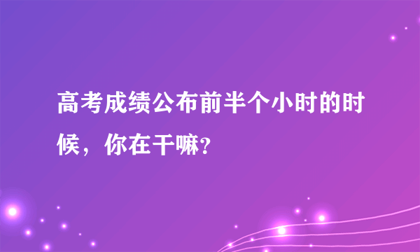 高考成绩公布前半个小时的时候，你在干嘛？