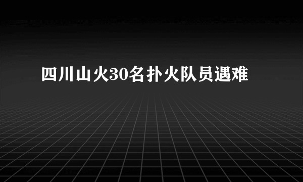 四川山火30名扑火队员遇难