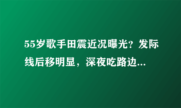 55岁歌手田震近况曝光？发际线后移明显，深夜吃路边摊接地气