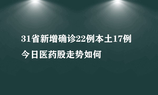 31省新增确诊22例本土17例 今日医药股走势如何