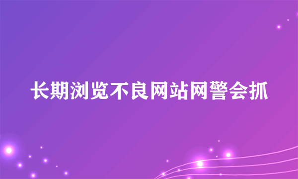 长期浏览不良网站网警会抓