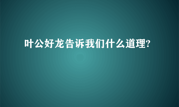 叶公好龙告诉我们什么道理?