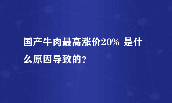 国产牛肉最高涨价20% 是什么原因导致的？