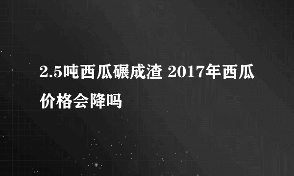 2.5吨西瓜碾成渣 2017年西瓜价格会降吗