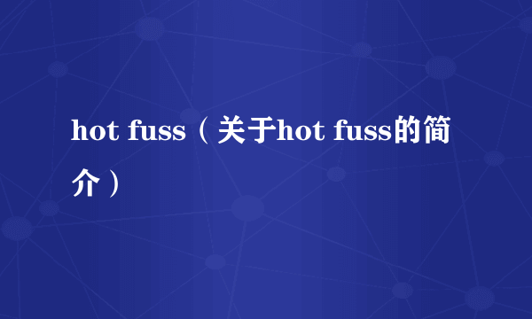 hot fuss（关于hot fuss的简介）