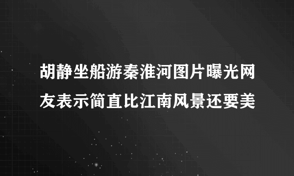 胡静坐船游秦淮河图片曝光网友表示简直比江南风景还要美