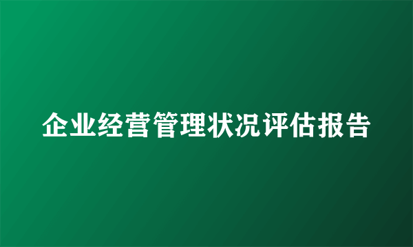 企业经营管理状况评估报告