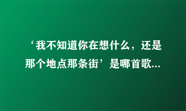 ‘我不知道你在想什么，还是那个地点那条街’是哪首歌里的歌词