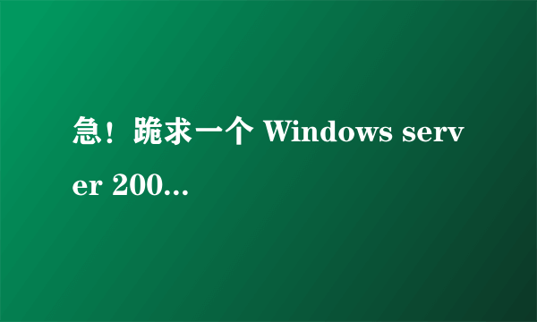 急！跪求一个 Windows server 2003 中文标准版 序列号