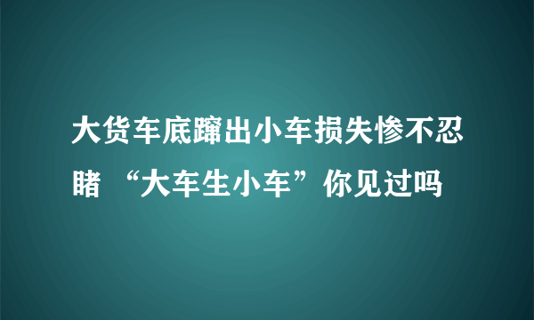 大货车底蹿出小车损失惨不忍睹 “大车生小车”你见过吗