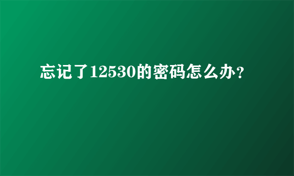 忘记了12530的密码怎么办？