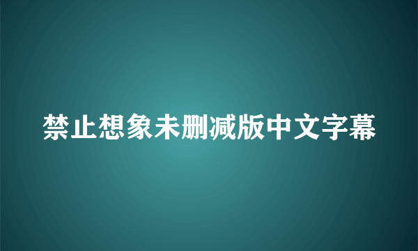 禁止想象未删减版中文字幕