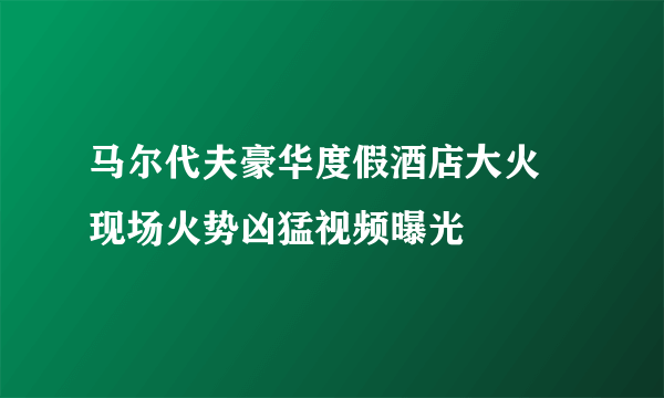 马尔代夫豪华度假酒店大火 现场火势凶猛视频曝光